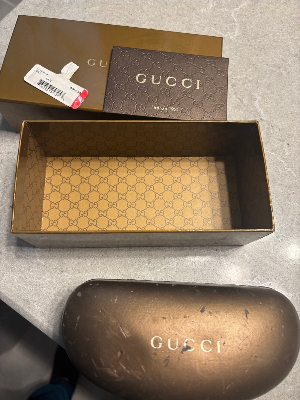 Gucci Tortoiseshell Sunglasses with Brown Lenses and Green-Red Temple Stripe - Picture 9 of 10